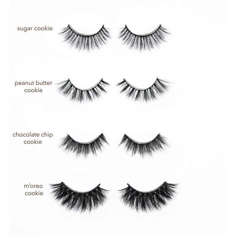 Beauty Bakerie Reusable False Eyelashes with Compact + Mirror, Natural & Wispy False Eye Lashes Pack, Makeup Essentials, Fake Strip Lashes for Natural Look, Anything for the Cookies