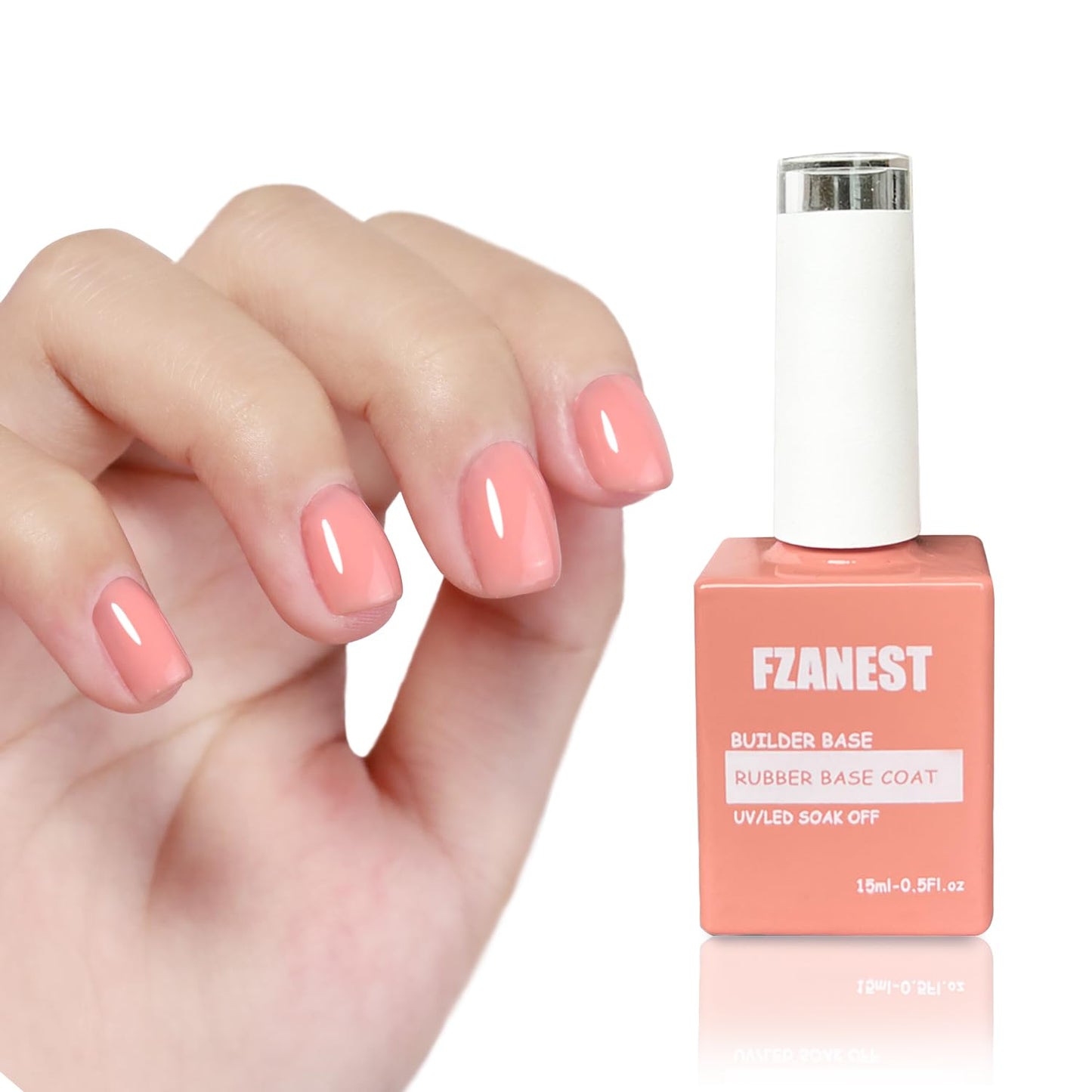FZANEST Builder Gel Milky White Gel Polish Rubber Base For Nail Strengthener Extension LED Lamp Cured Color Base Nail Polish in Bottle