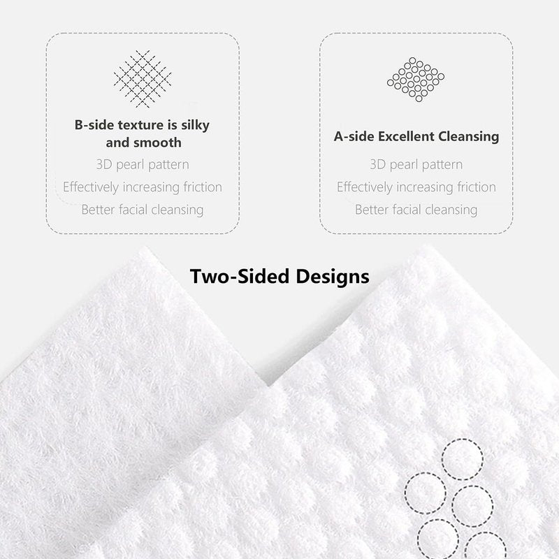 vuacepe Disposable Cotton Facial Towels, 600 Count Biodegradable Soft Dry Facial Tissue, Face Drying Towels for Skin Care, Makeup Remover, Disposable Face Cloths