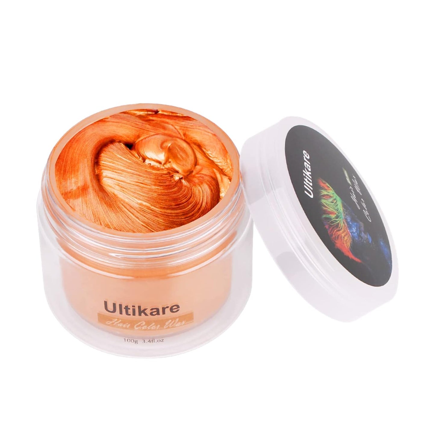 Temporary Hair Color for Kids, Ultikare Orange Hair Dye Washable Natural Hair Wax Color Chalk Mud Cream DIY Hairstyle Clay For Dark Hair Halloween, Cosplay, Party, Christmas Gift Girls 3.4 Fl Oz