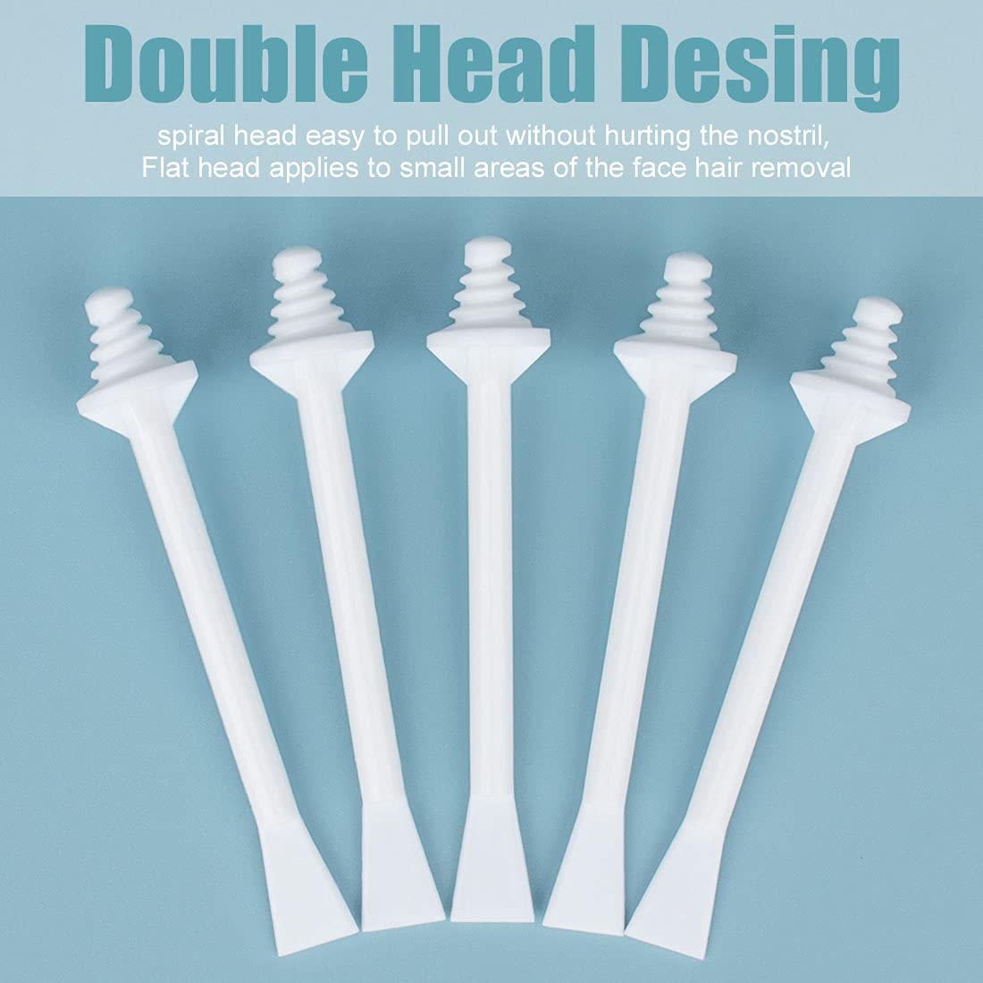 60 Pieces Plastic Wax Applicator Wands with Disposable Spatulas for Nose Hair Removal and Nostril Cleaning