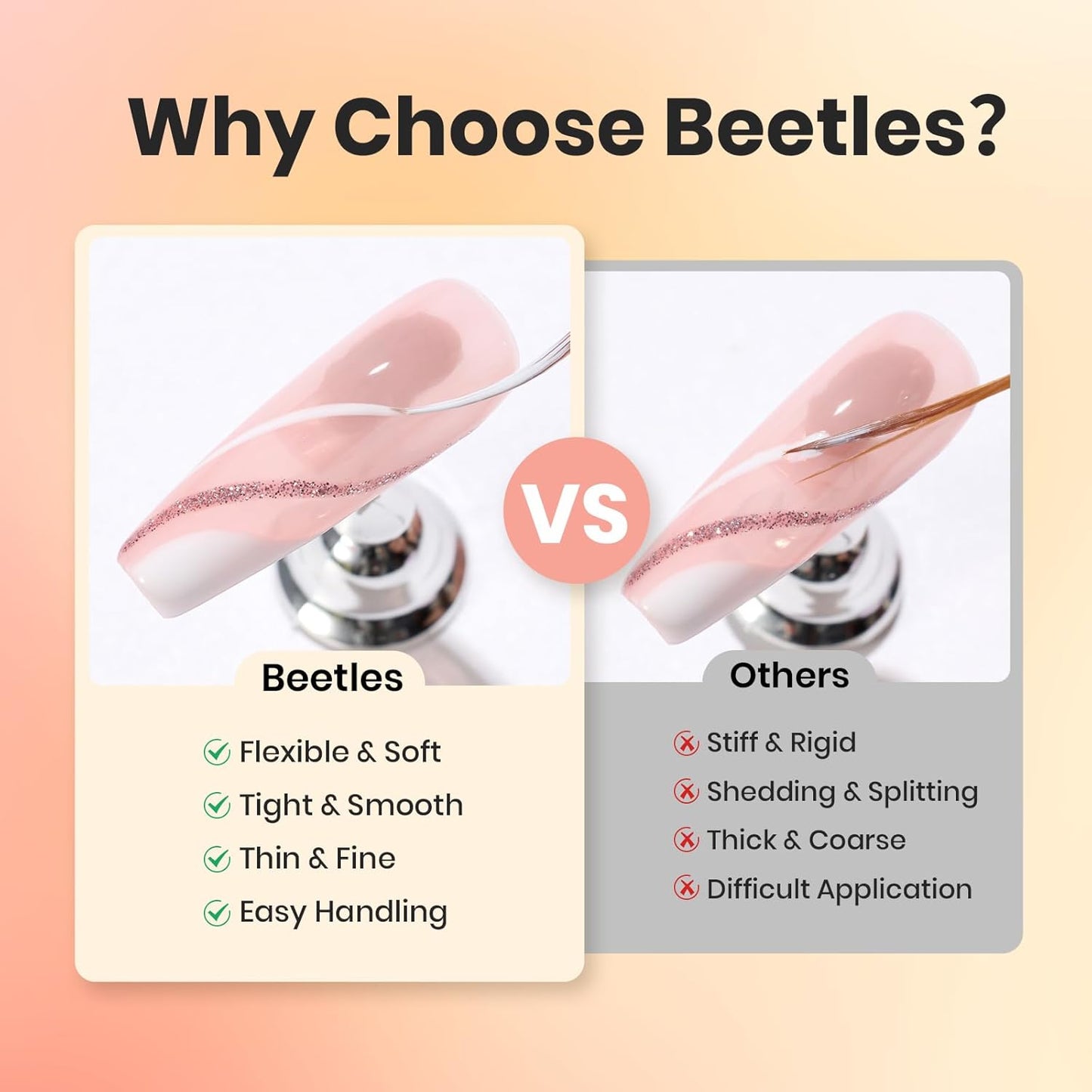 Beetles Nail Art Brushes, 8pcs Double-headed Nail Art Tool Set, Nail Dotting Tools, Striping Nail Art Brushes for Lines, Nail Drawing Pen with Bow knot Stickers Gift for Women