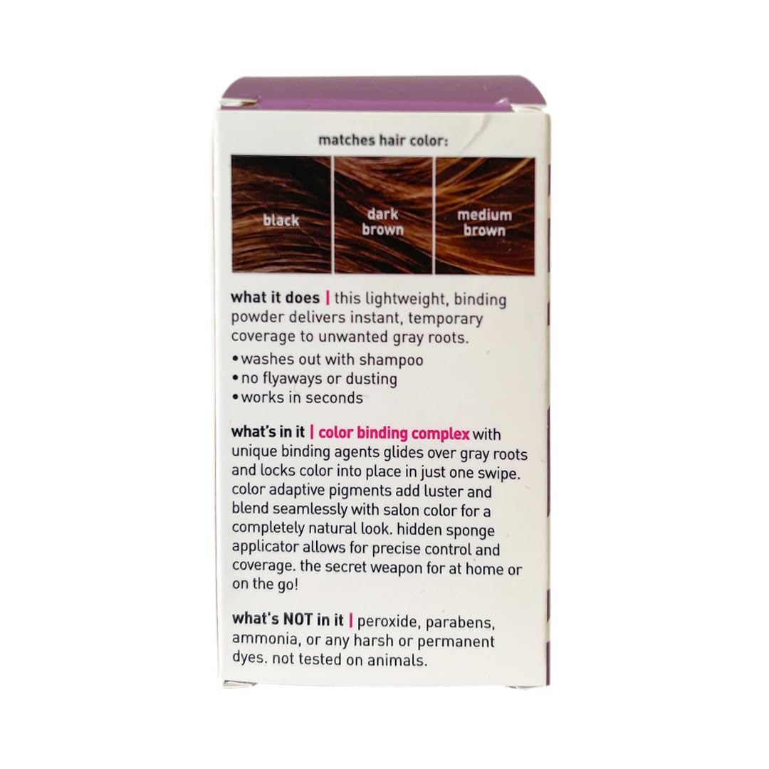 Root Touch Up Powder - Temporary Dark Brown Hair Color for Gray Roots & Thinning Hair | Salon-Quality Concealer, 0.13 oz