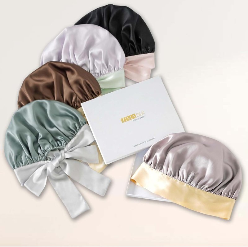 ZIMASILK 100% Mulberry Silk Bonnet for Women - Double Layer Hair Wrap with Tie Band | 1 Pack