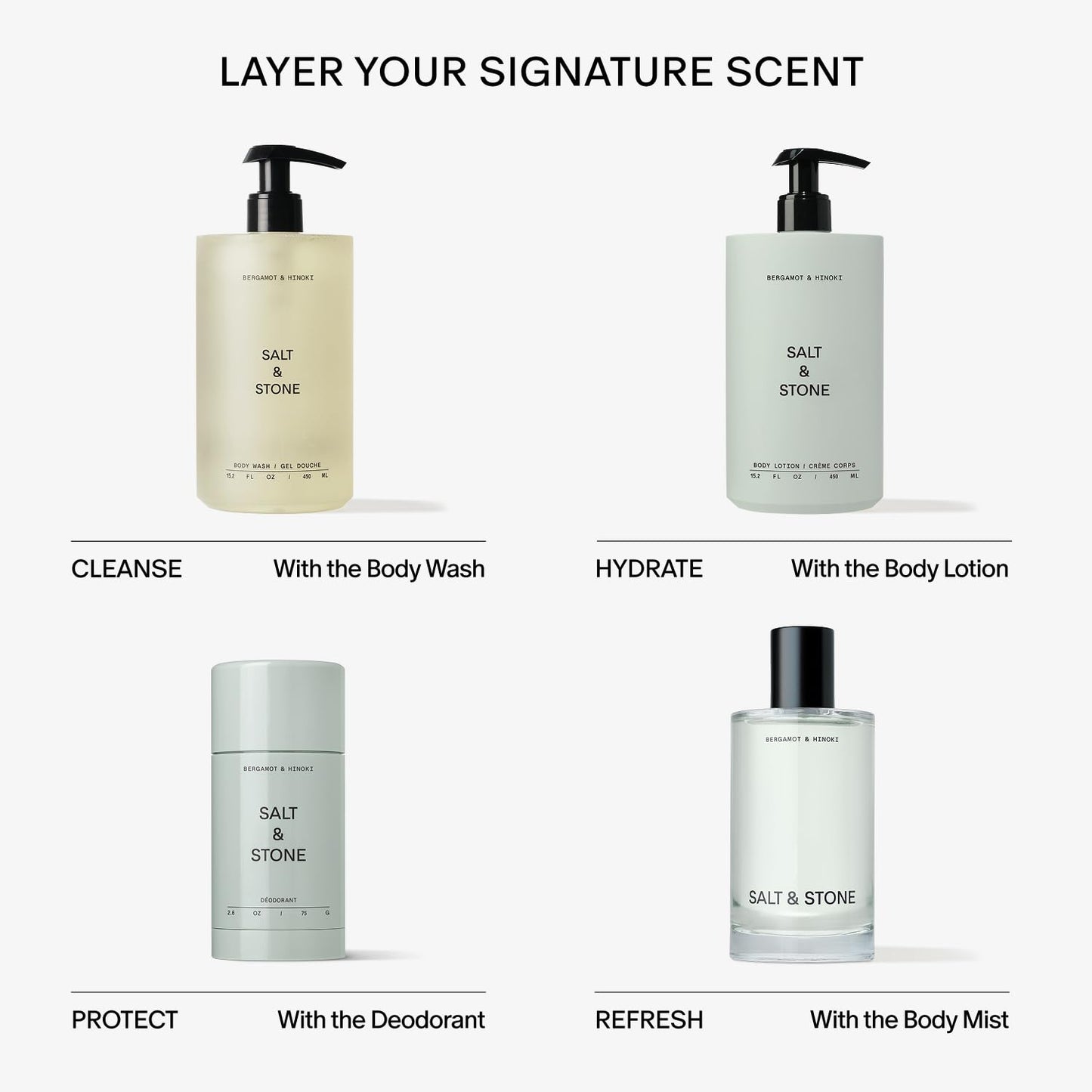 Salt & Stone Aluminum Free Deodorant | Extra Strength 48 Hour Protection for Women & Men | Made with Seaweed Extracts, Niacinamide & Prebiotics | Mini Deodorant Discovery Set