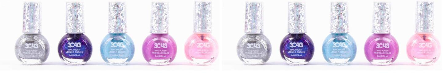 Make It Real Three Cheers for Girls - Holowave Nail Polish - Nail Polish Set for Girls & Teens - Includes 5 Colors - Non-Toxic Nail Polish Kit for Kids Ages 8+ (Pack of 2)