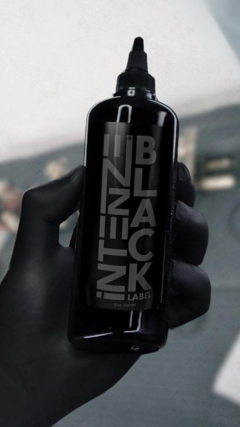 Intenze Black Label Tattoo Ink - Professional Grade 8oz Bottle | ISO Certified, Made in USA