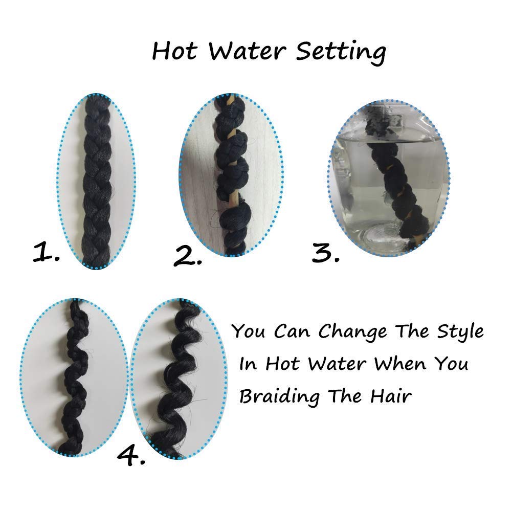 Pre Stretched Braiding Hair Natural Black Long Braid 48 Inch 8 Packs Braiding Hair Extensions Professional Synthetic Fiber Crochet Twist Braids(48inch,#1B)