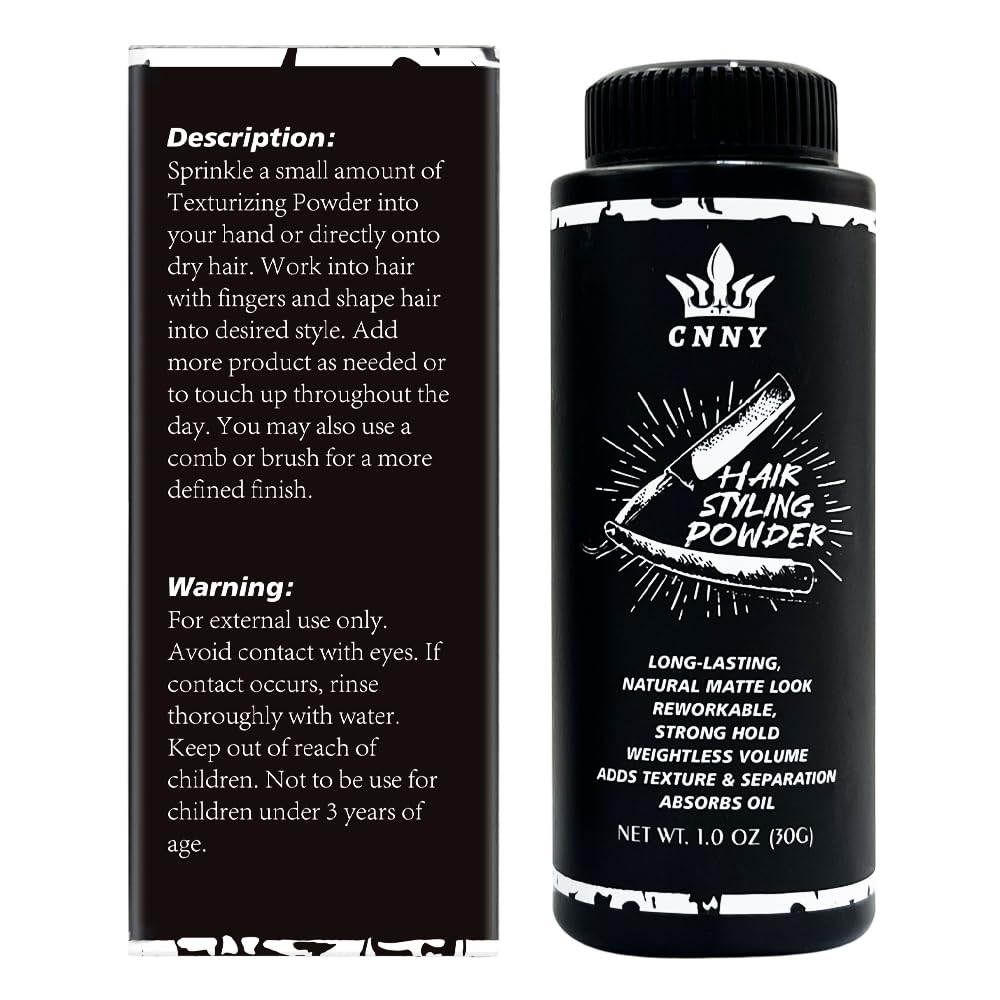 CNNY Hair Styling Powder for Men - 1oz/30g Fluffy Volumizing and Texturizing Powder for Natural Thickness and Look