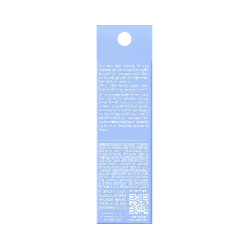 e.l.f. Squeeze Me Lip Balm, Moisturizing Lip Balm For A Sheer Tint Of Color, Infused With Hyaluronic Acid, Vegan & Cruelty-Free, Blueberry