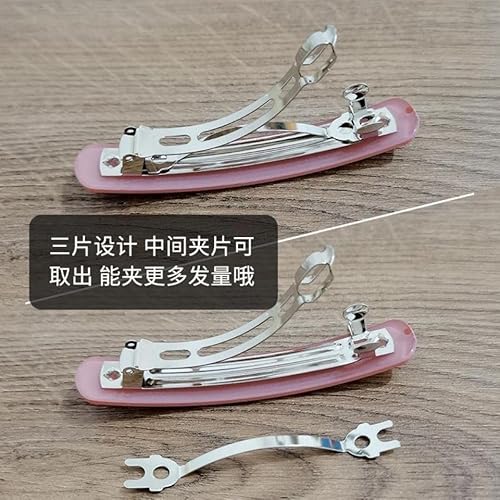 4 Pack Matte French Hair Barrettes Flat Hair Clips For Thick,Kinky,Curly,Voluminous Hair Strong Hold Hair Clips Cute Hair Styling Clips Ponytail Metal Hair Clasps Accessories for Women Girls (Red)