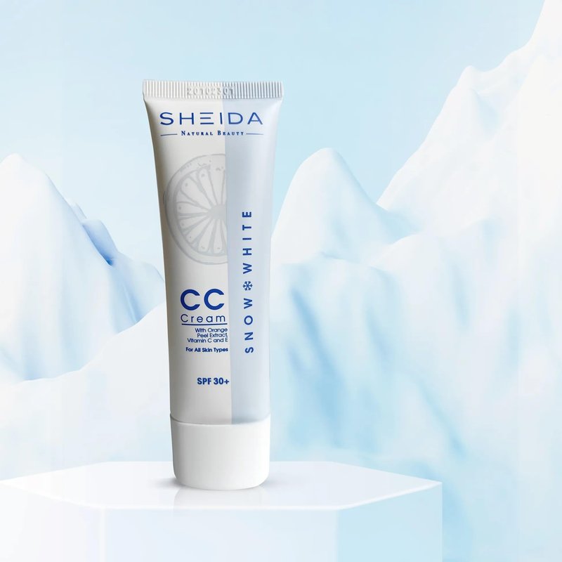 Sheida Snow White CC Cream 50ml - SPF 30 Sun Protection, SheidaCC Cream Light, Skin Tone Balancer & Moisturizer, Premium Skincare Formula for Radiant, Even Complexion