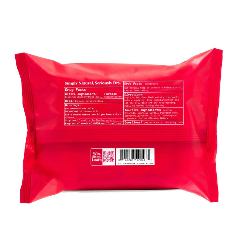 Whole Body Antiperspirant Wipes – Sweat Control Wipes for Under Boobs, Chest, Groin, Underarms, Hands, and Feet – Quick Drying, Travel-Friendly, Unscented, Pack of 2