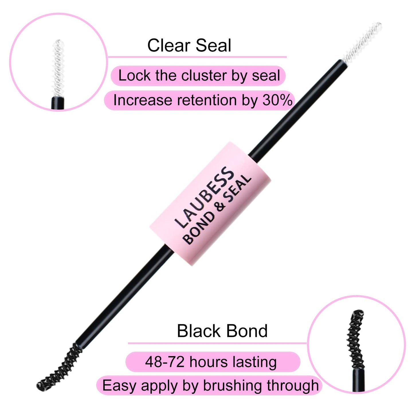 Lash Extension Kit LAUBESS Lash Clusters Kit Cluster Eyelash Extensions Kit Eyelash Clusters Lash Bond and Seal Waterproof Tweezers Brush Lash Glue Remover (Kit 40D-D-Mix9-16)