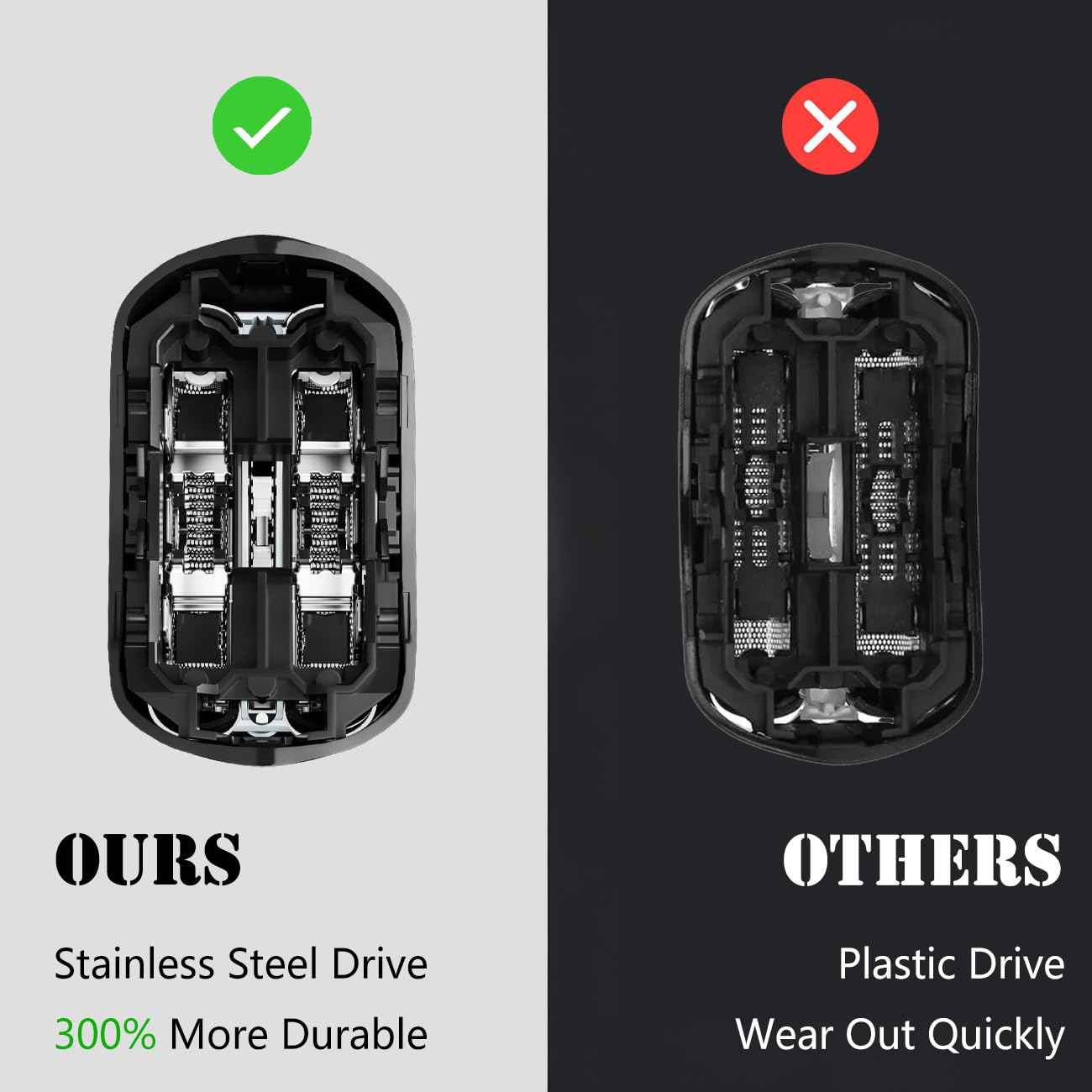 KIONCARE 2 Pack 32B 21B Shaver Replacement Head Accessories for Braun Series 3 S3 3040s 3010s 310s 3000s 3050cc 3080s 390cc