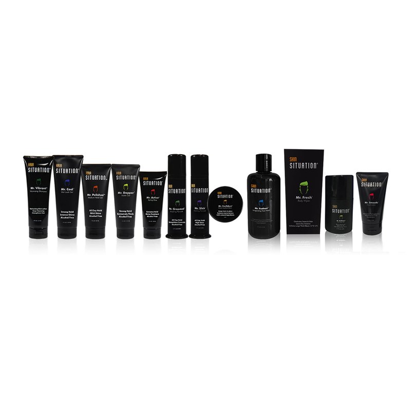 Hair Situation Mr. Cool Wet Look Strong Hold Hair Styling Hair Gel, High Shine, Anti-Humidity Shield, Anti-Frizz Fly Away, Alcohol-Free, No Flake Formula Made with Vitamins to Strengthen Hair, 8 Fl Oz