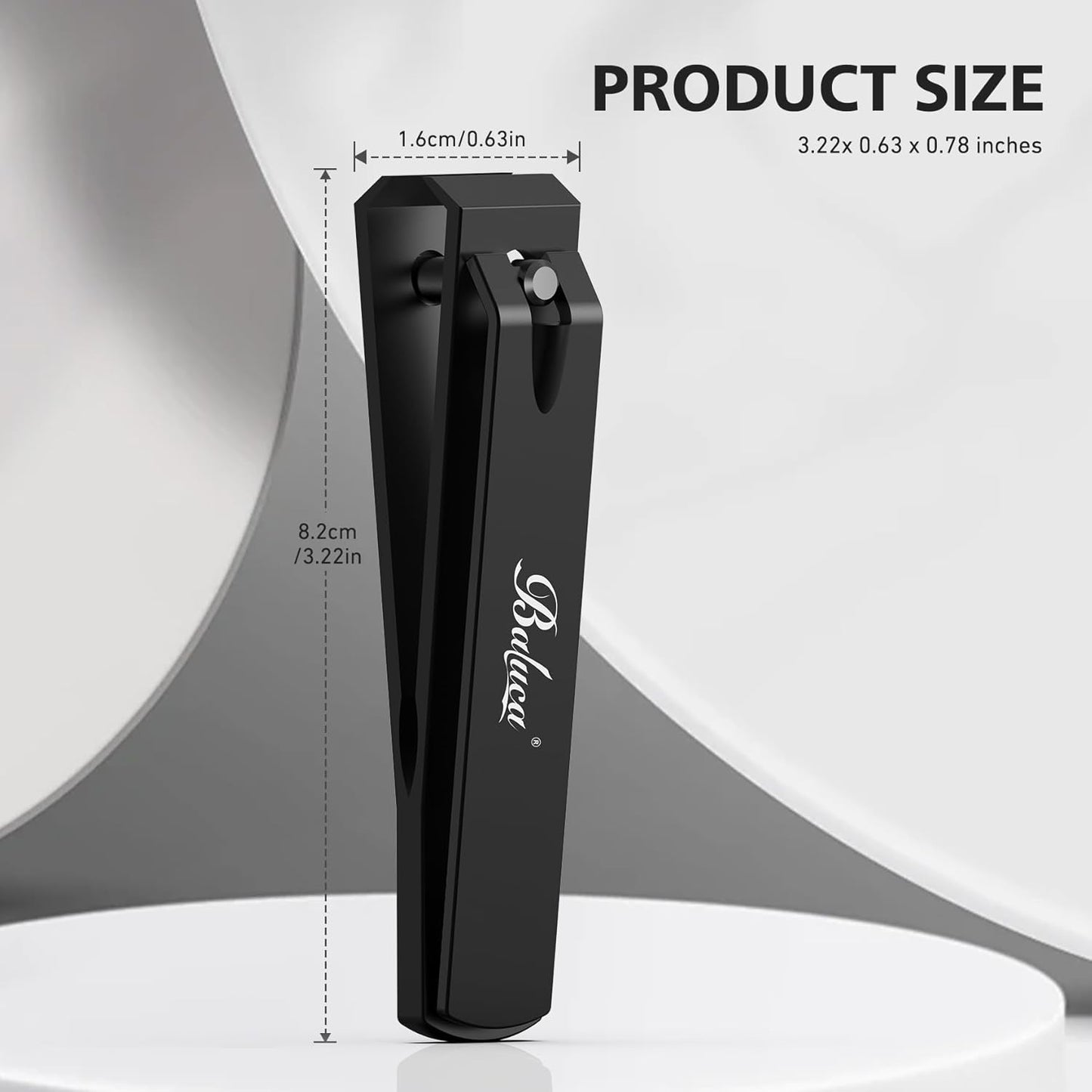 Heavy Duty Straight Blade Nail Clippers for Thick Toenails, Professional Stainless Steel Fingernail Toenail Clippers Trimmers - Thick Wide Jaw Toe Nail Clippings for Seniors, Men & Women (Black)