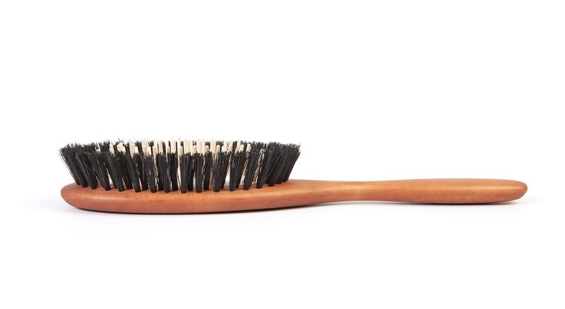 Pure Wild Boar Bristle Wood Pin Hairbrush – Handmade Styling Brush for Fine,Thin Hair, Soft Cushion, Wood Pin, Gentle on Sensitive Scalps Premium Hair Smoothing Brush, Made in Germany's Black Forest