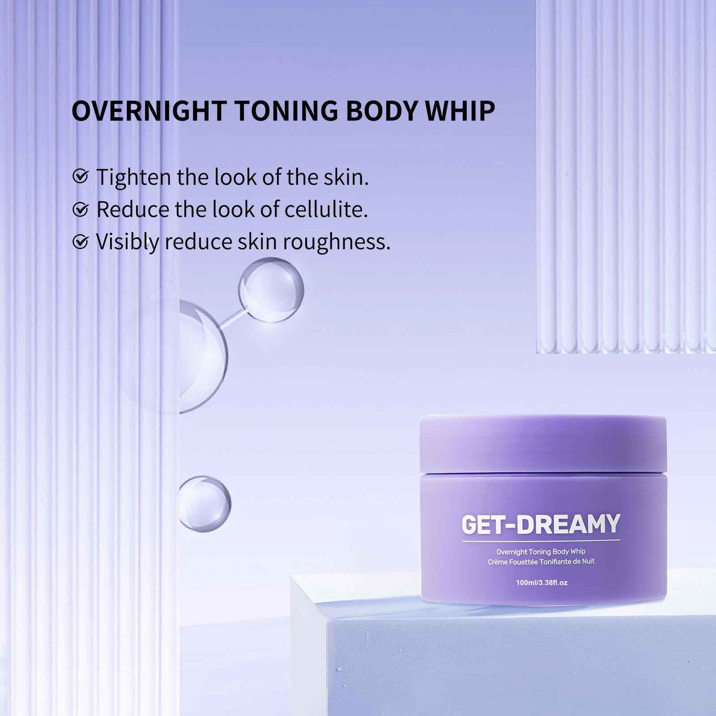 OZZKSO GET-DREAMY Overnight Toning Whip - Body Firming Whip That Works While You Sleep - Helps Target The Appearance Of Loose Skin On The Body 3.38 fl.oz, 1 PCS