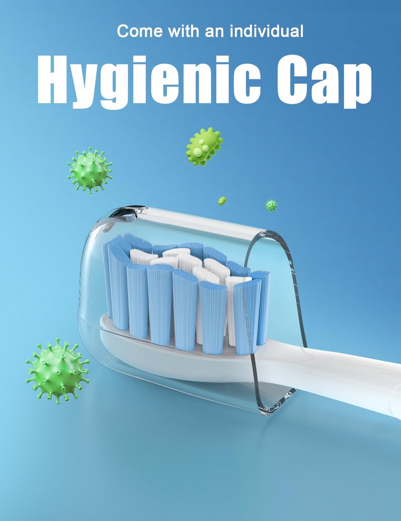 Sensitive Replacement Toothbrush Heads for Philips Sonicare Soft Simply Clean Electric Brush Head, 8 Pcs White