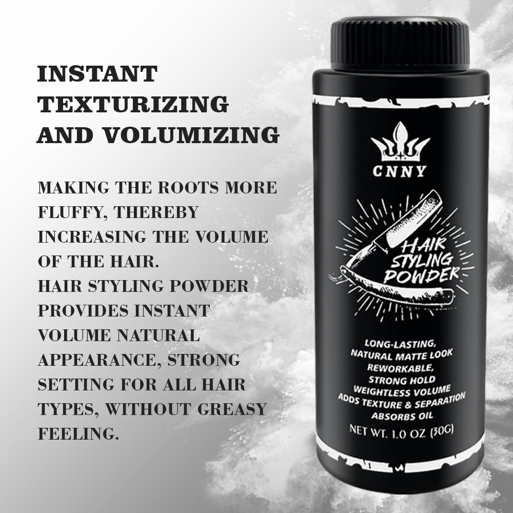 CNNY Hair Styling Powder for Men - 1oz/30g Fluffy Volumizing and Texturizing Powder for Natural Thickness and Look