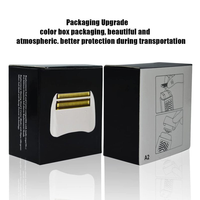 3 Packs Pro Shaver Replacement Foil and Cutters Compatible with Andis #17155 & #17150 Shaver Pro Foil (Golden-3)