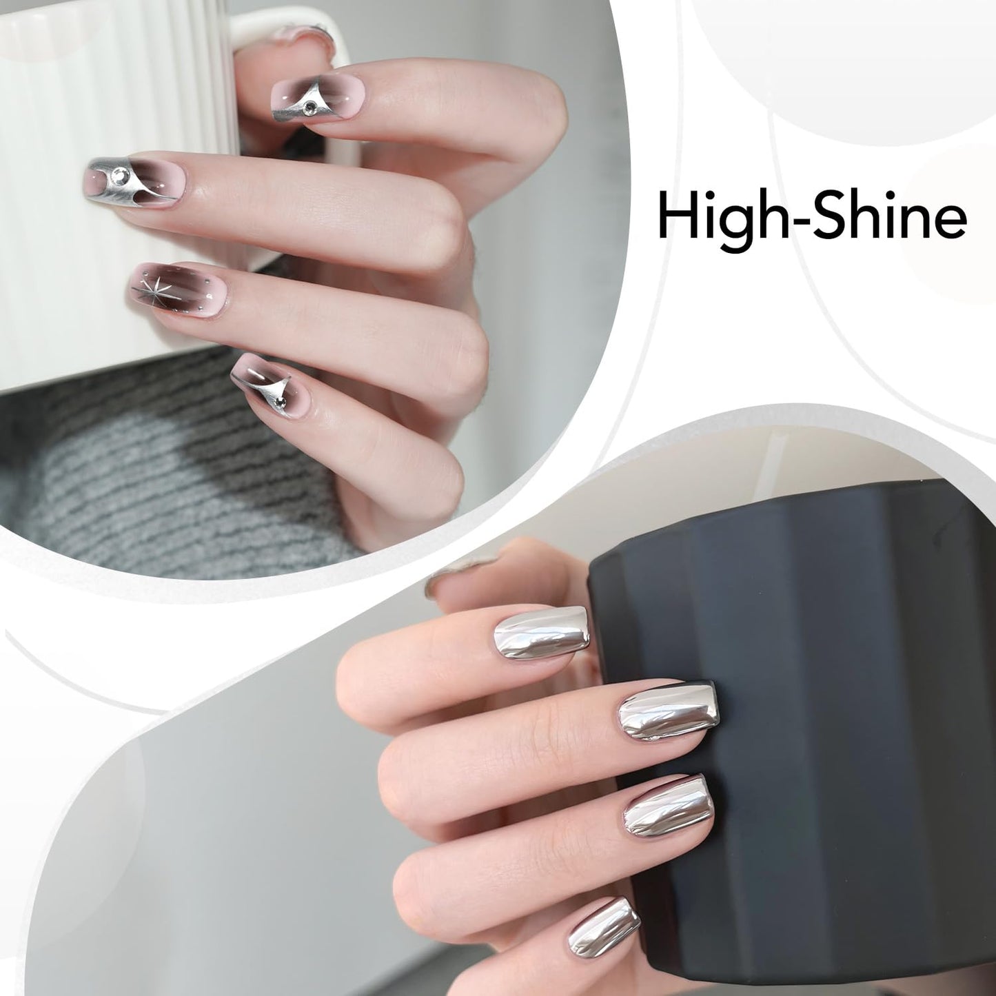 GAOY White Swirl Gel Nail Polish Art Liner, 8ml Classic Color Nail Paint Design with Thin Brush, UV Light Cure for DIY French Manicure at Home