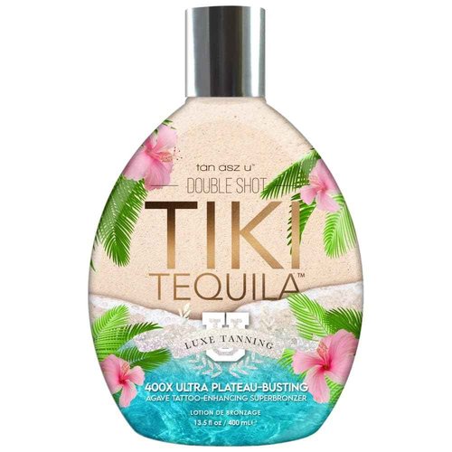Tiki Tequila 400X Double Shot Ultra Plateau-Busting Bronzer with Agave Extracts, Tattoo Enhancing Complex & Skin Conditioning Blend – 13.5 oz Superbronzer Lotion