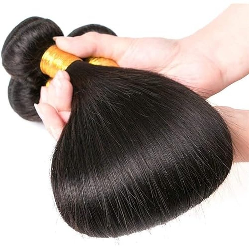Straight Human Hair Bundles 26 26 26 Inch Brazilian Straight Hair Bundles 100% Unprocessed Virgin Hair Weave Bundles Human Hair Extension for Women Natural Color