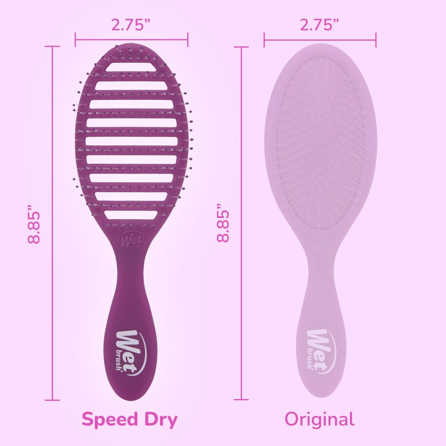 Wet Brush Speed Dry Hair Brush - Pink - Vented Design and Ultra Soft HeatFlex Bristles Are Blow Dry Safe With Ergonomic Handle Manages Tangle and Uncontrollable Hair - Pain-Free
