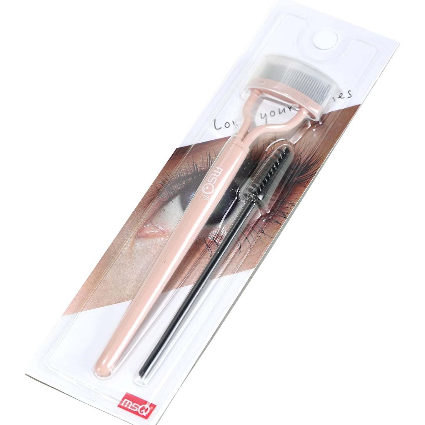 Eyelash Separator Eyelash Comb Lash Separator Tool MSQ Mascara Brush Eyelash Brush Separator Arc Designed Mascara Applicator With Cover, Naked (Includes a Mascara Wand)