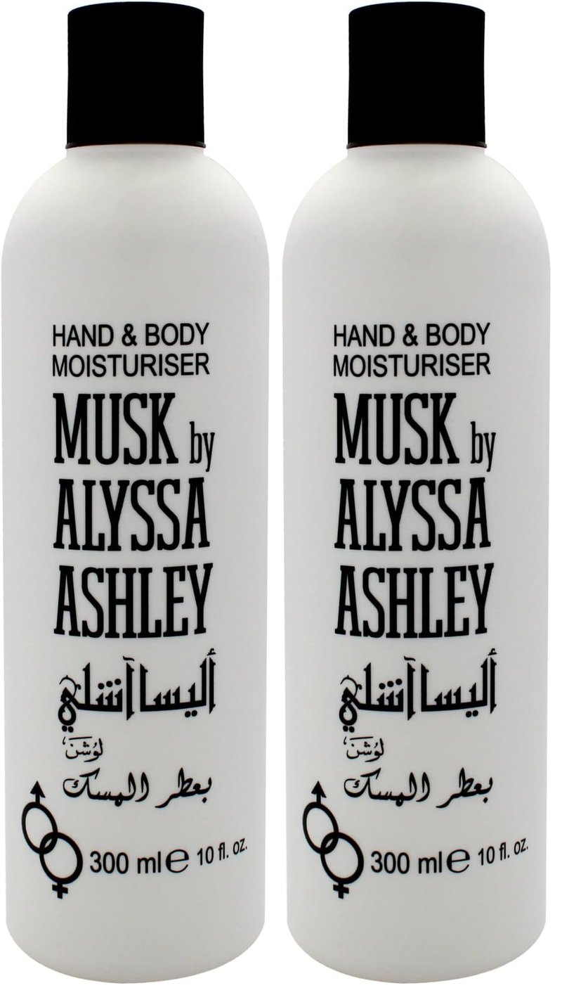 ALYSSA ASHLEY Musk Hand and Body Moisturizer - Lotion for Women - Body Cream for Smooth, Moisturized Skin - Citrus and Sicilian Bergamot - 10 oz (Pack of 2)