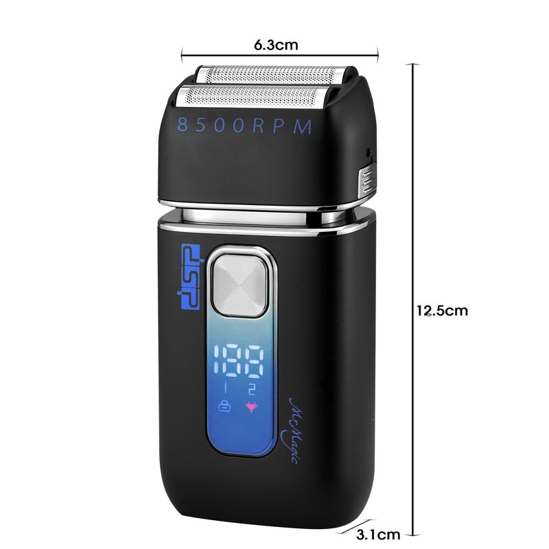 DSP Electric Shavers for Men, IPX6 Waterproof, Type-C, Rechargeable Shaver, 4-Blade Cutting System, Electric Foil Shaver, Travel Lock (Black)