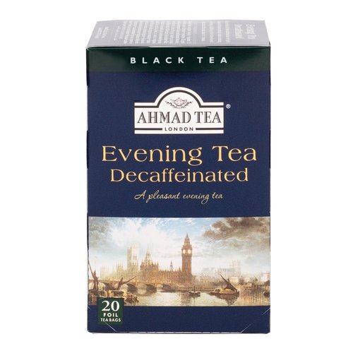 Ahmad Tea Black Tea, Decaffeinated Evening Teabags, 20 ct (Pack of 1) - Decaffeinated & Sugar-Free