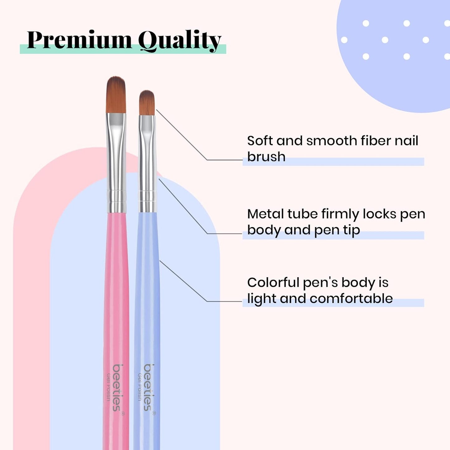 Beetles Nail Art Brushes, 8pcs Double-headed Nail Art Tool Set, Nail Dotting Tools, Striping Nail Art Brushes for Lines, Nail Drawing Pen with Bow knot Stickers Gift for Women