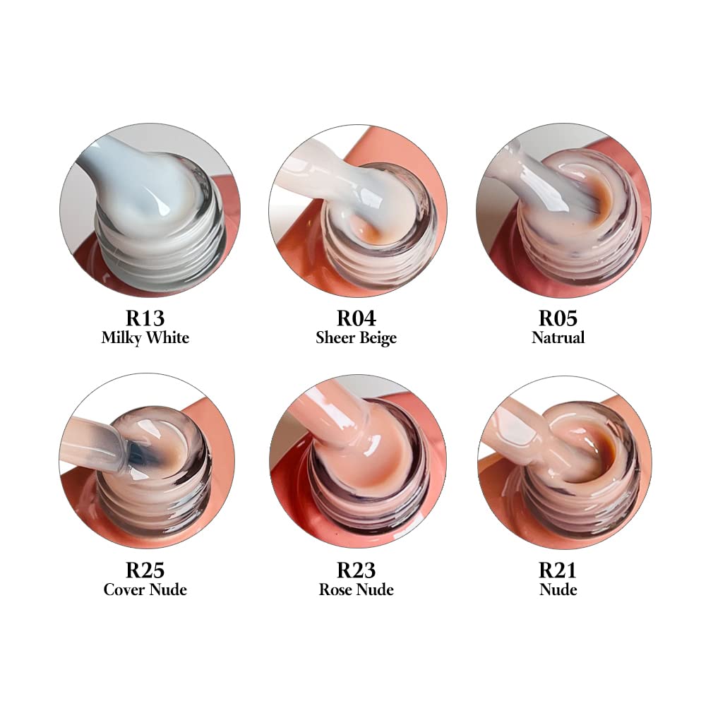 FZANEST Builder Gel Milky White Gel Polish Rubber Base For Nail Strengthener Extension LED Lamp Cured Color Base Nail Polish in Bottle