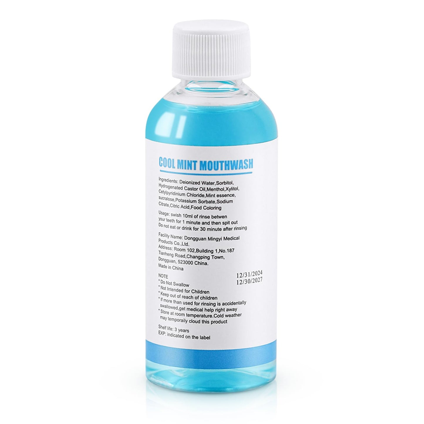 25 pcs Travel Size Mouthwash Bulk, 80ml/2.7fl oz, Mini Fresh Mint Portable Mouthwash Individual Bottles for Travel Toiletry Kits