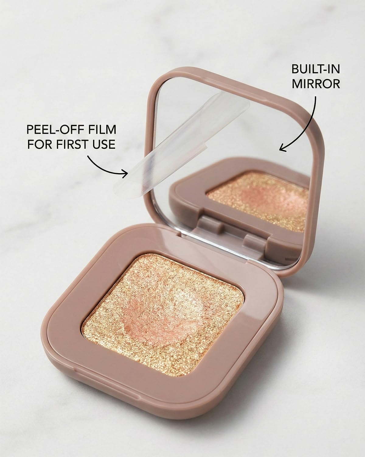 Duochrome Glitter Eyeshadow - Ultra-Fine Color Shifting Metallic Shimmer | Long-Lasting Holographic Makeup (#1 Champagne Pink)