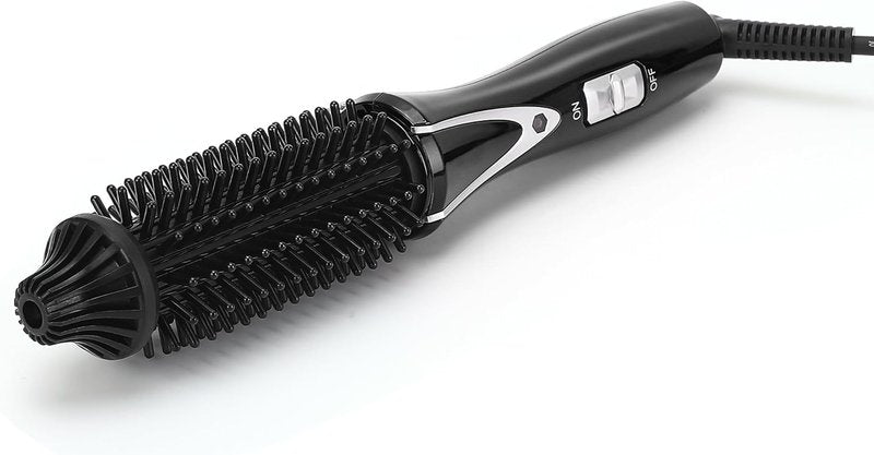 Mini Curling Iron Brush - 1 Inch Ceramic Tourmaline Ionic Hot Curler | Anti-Scald, Instant Heat, Anti-Frizz Wand for All Hair Types
