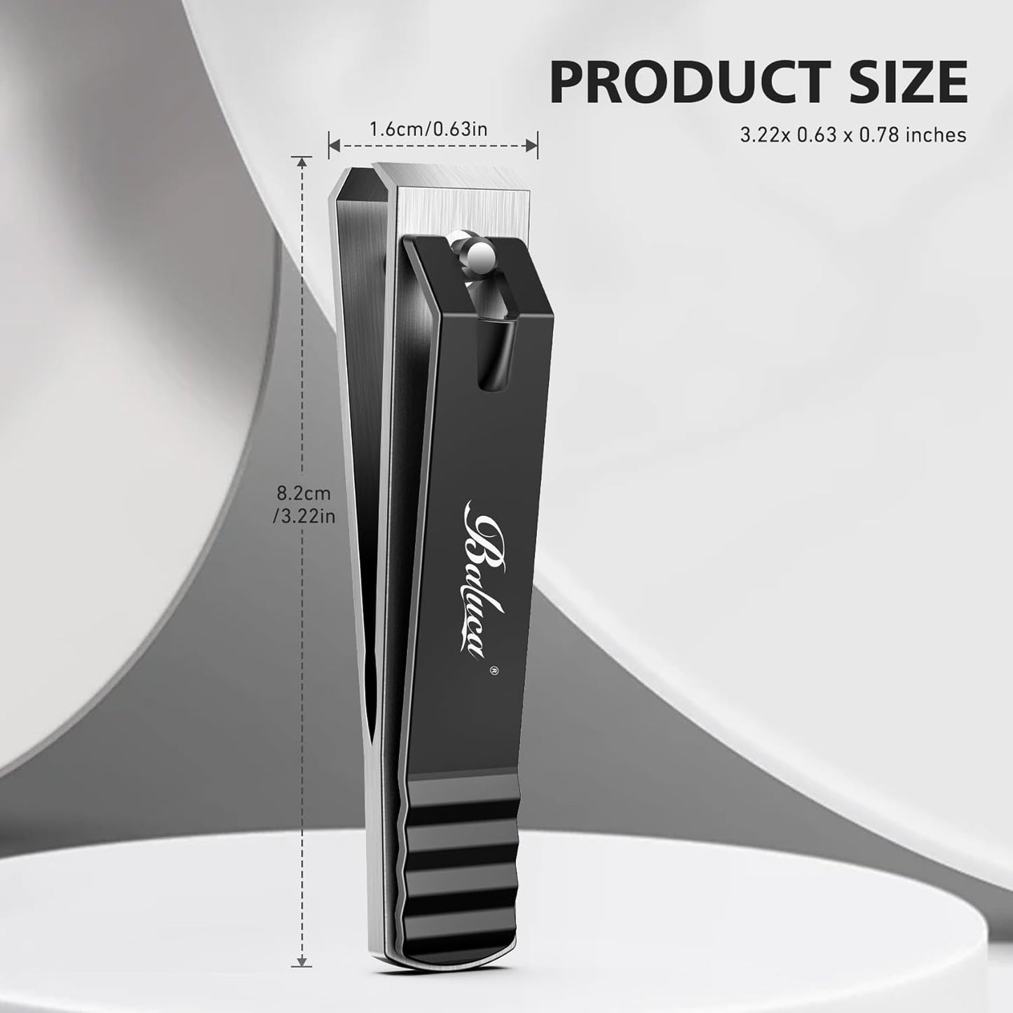 Heavy Duty Straight Blade Nail Clippers for Thick Toenails, Professional Stainless Steel Fingernail Toenail Clippers Trimmers - Thick Wide Jaw Toe Nail Clippings for Seniors, Men & Women (Black)