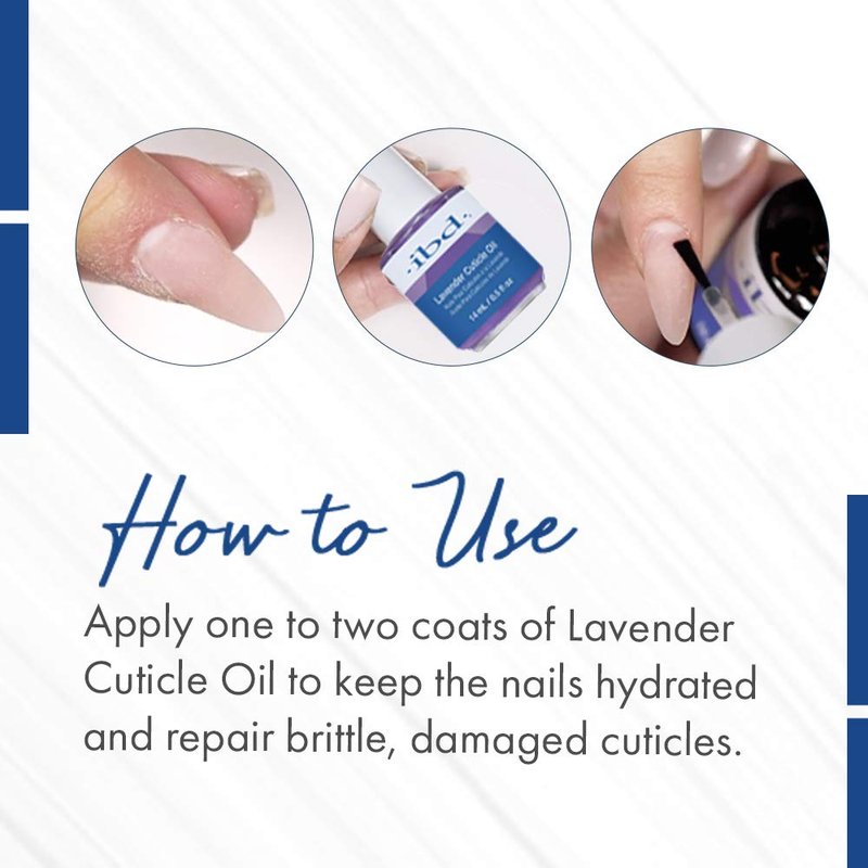 IBD Lavender Cuticle Oil – Moisturizing Nail Oil for Growth & Strength, Repair Damaged Nails, Cuticle Softener, Lavender Scent, 0.5 fl oz