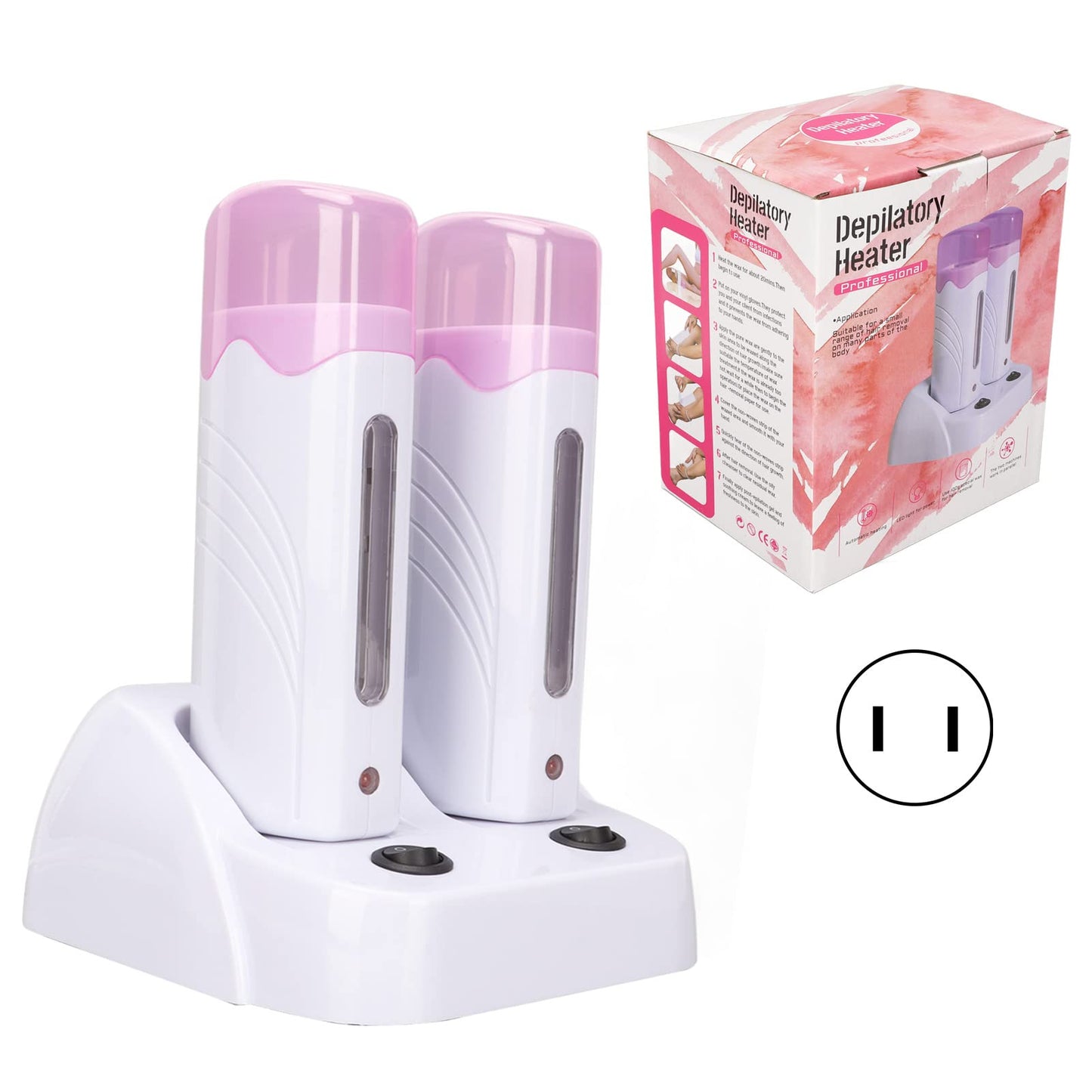 Saluaqui Double Depilatory Heater, Wax Warmer Machine, Portable Wax Warmer Machine for Leg Armpit with Heater Base
