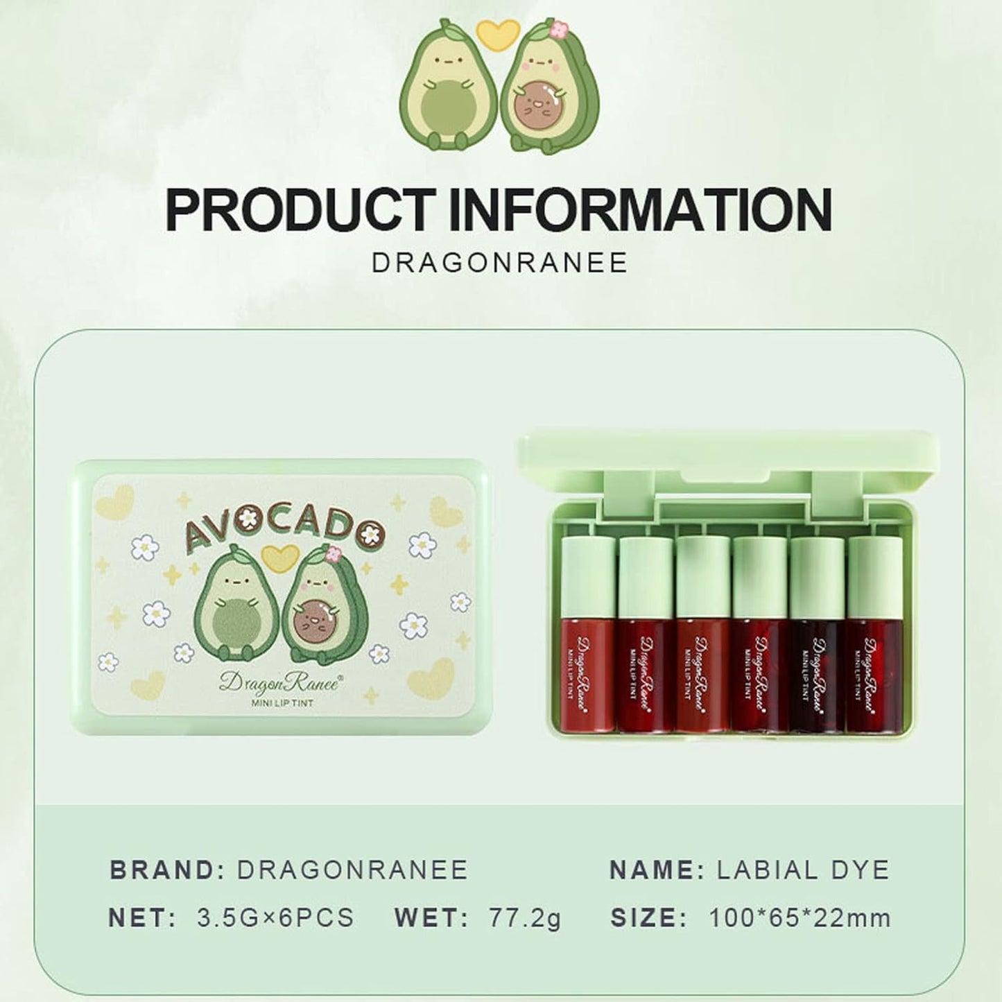 6 Colors Lip Tint Stain Set, Korean Velvet Watery Lip Stain Moisturizing Mini Liquid Lipstick, Multi-use Lip and Cheek Tint, Long lasting Non-Stick Cup Waterproof, Lip Color Makeup