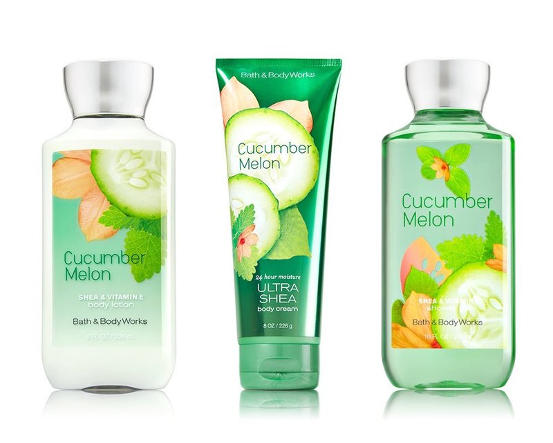 Bath & Body Works Signature Collection Cucumber Melon 3 Piece Gift Set: Body Cream, Shower Gel & Body Lotion