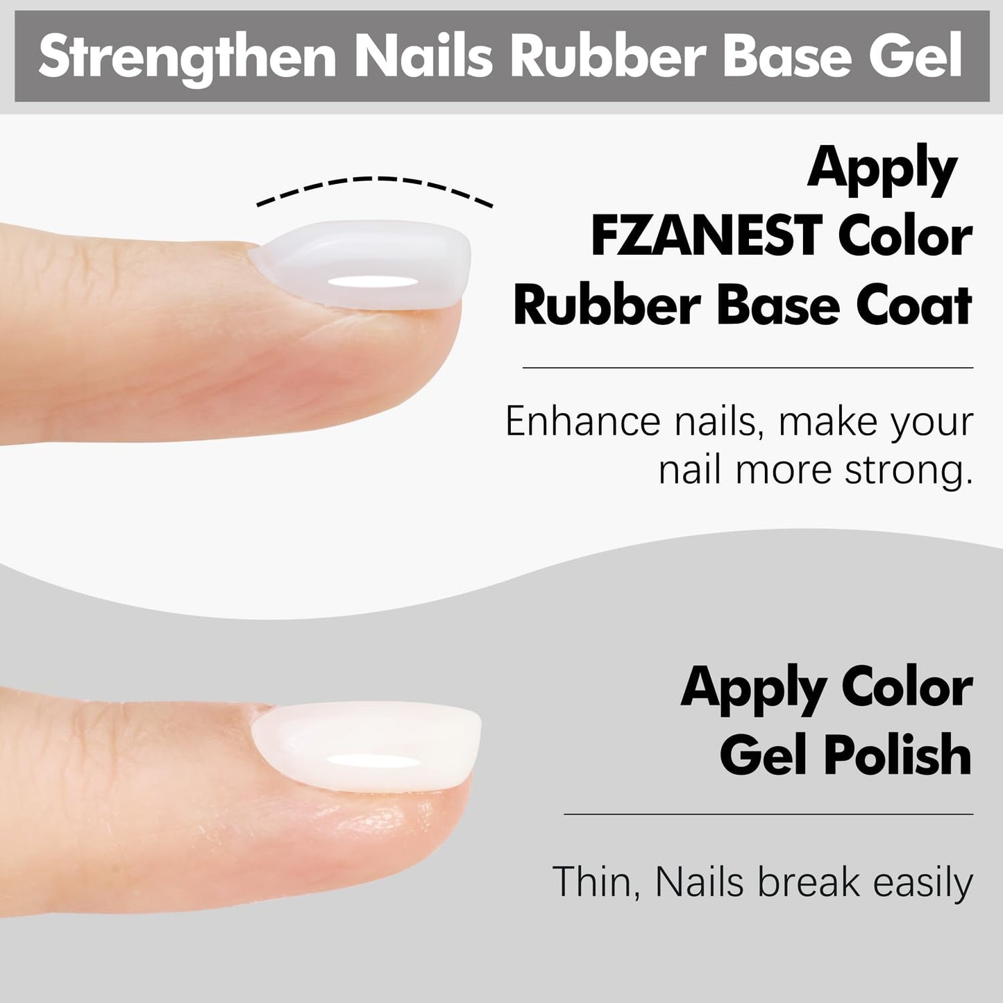FZANEST Builder Gel Milky White Gel Polish Rubber Base For Nail Strengthener Extension LED Lamp Cured Color Base Nail Polish in Bottle