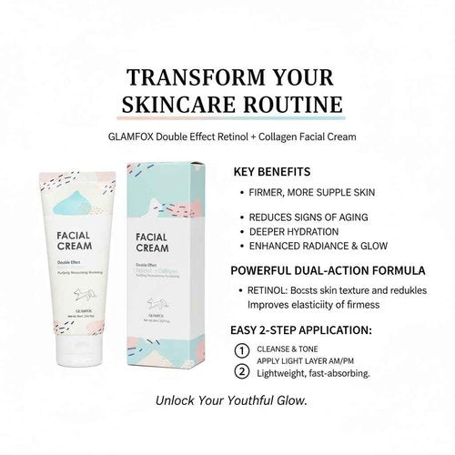 Glamfox Facial Cream - With retinol and collagen to help skin with a lack of balance find its natural beauty.