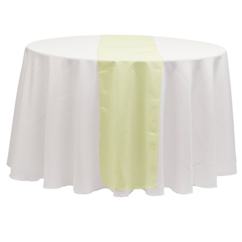 LinenTablecloth 14 x 108-Inch Organza Table Runner Tea Green