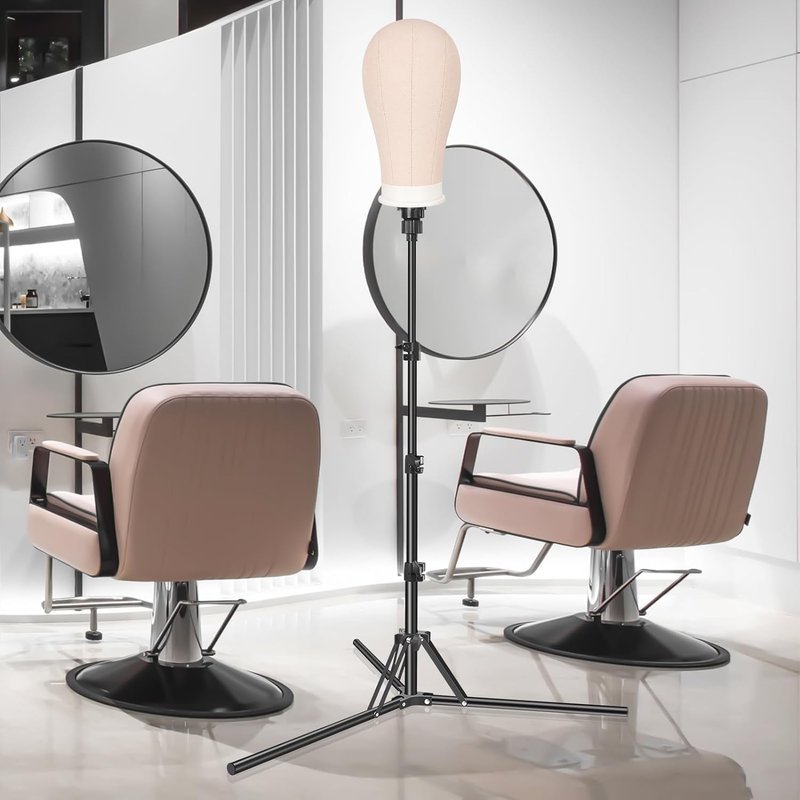 Pet Baby Mannequin Head Stand, Adjustable Wig Stand, Reinforced Metal Mannequin Head Stand for Cosmetology Hairdressing Training, 2PCS