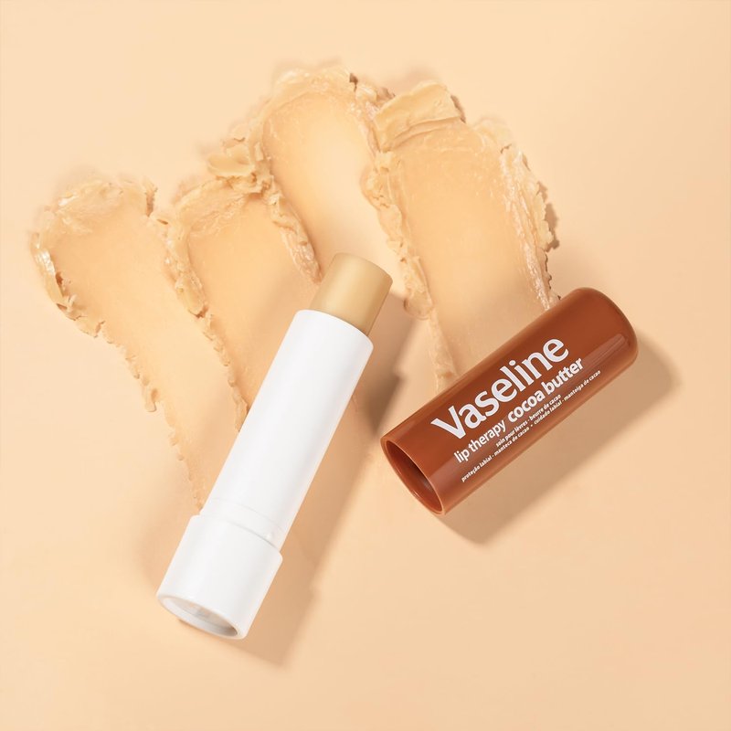 Vaseline Cocoa Radiant Spray 4-Pack + Cocoa Butter Lip Therapy Stick for Soft, Smooth Skin & Lips