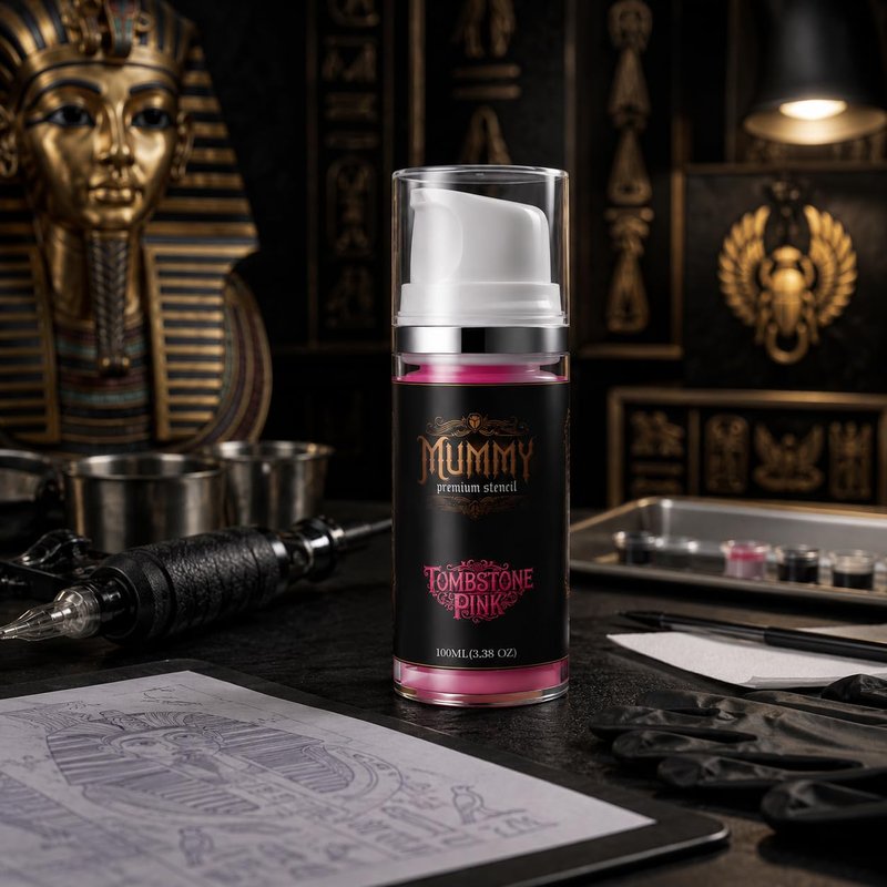 Mummy Tattoo Stencil Transfer Gel, Fast Clear Long Lasting, Pink 3.38oz